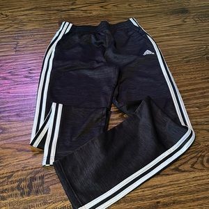Adidas pants dark gray with white trim
